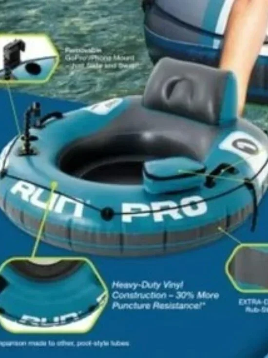Intex River Run 1 Pro, Single Rider Inflatable Water Raft with Cup Holder - Picture 1 of 3
